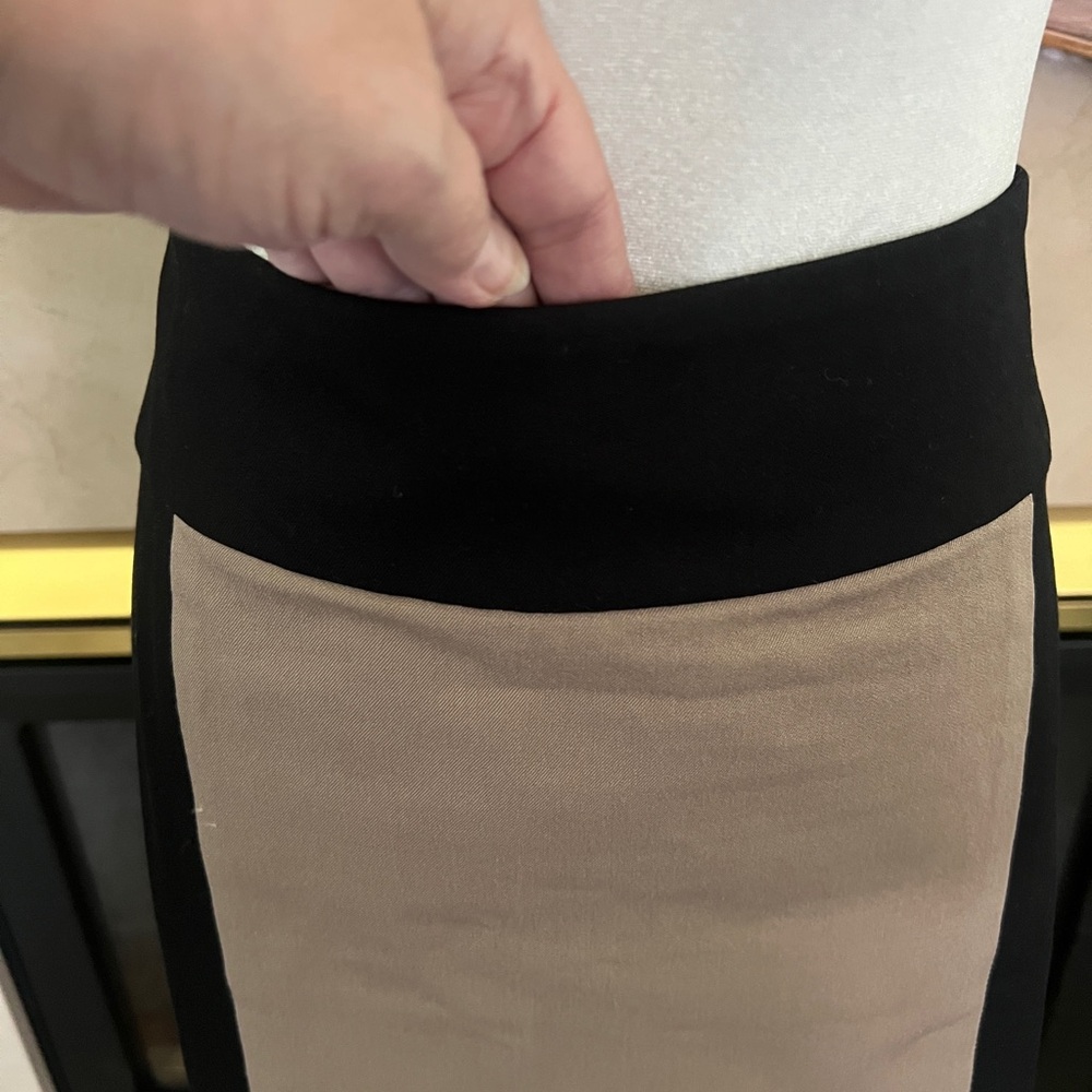 Banana Republic Tan Black‎ Colorblock Stretch Pencil Skirt Size 12 - Picture 3 of 11